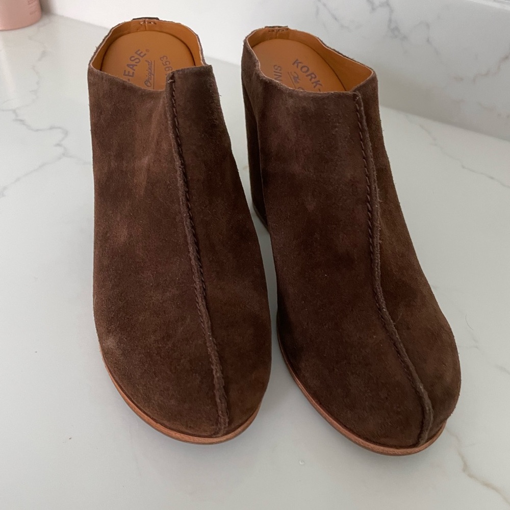 Korkease Sagano Brown Suede Mule Clogs Size 8